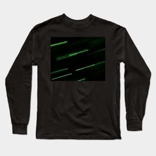 Green shooting stars blurred lights Long Sleeve T-Shirt